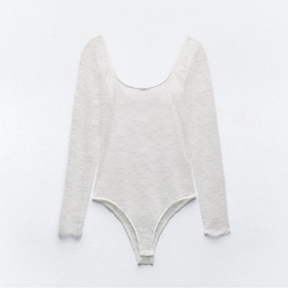 Zara | Little Bow Lace Bodysuit Long Sleeve